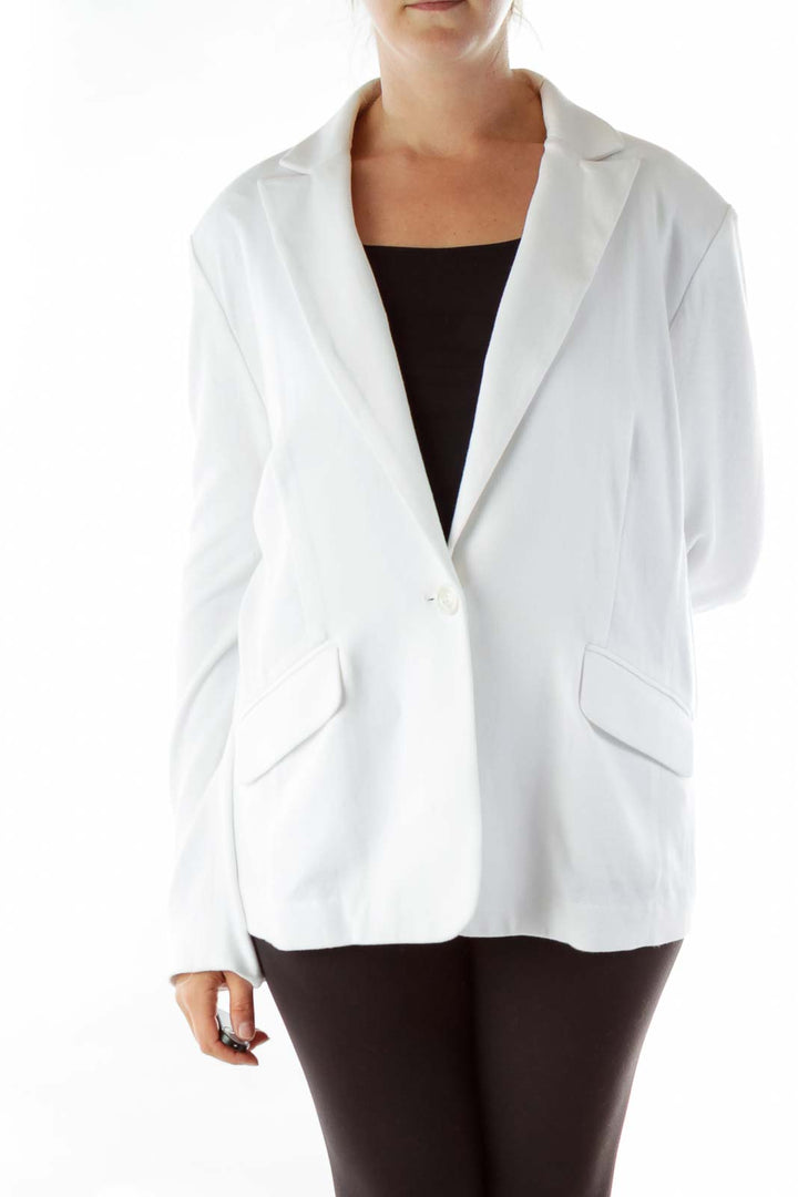 White Buttoned Blazer