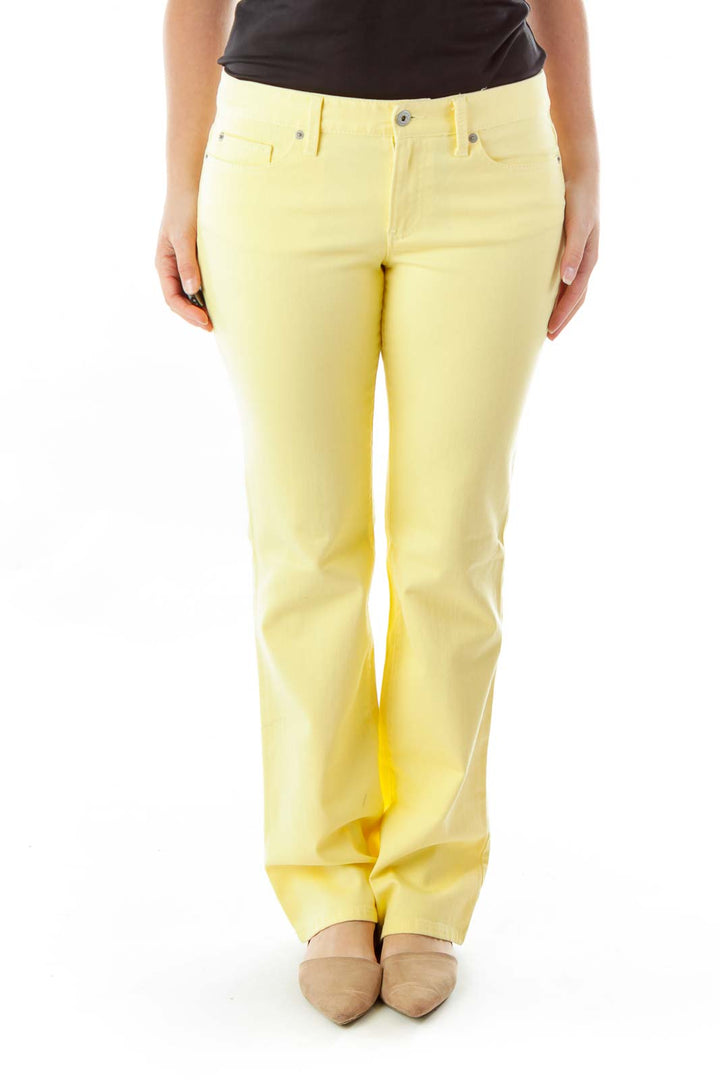 Yellow Straight-Leg Jeans