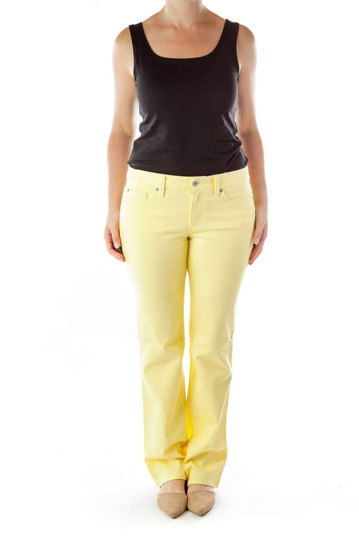 Yellow Straight-Leg Jeans