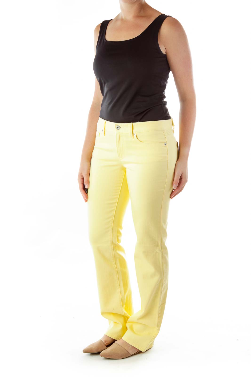 Yellow Straight-Leg Jeans