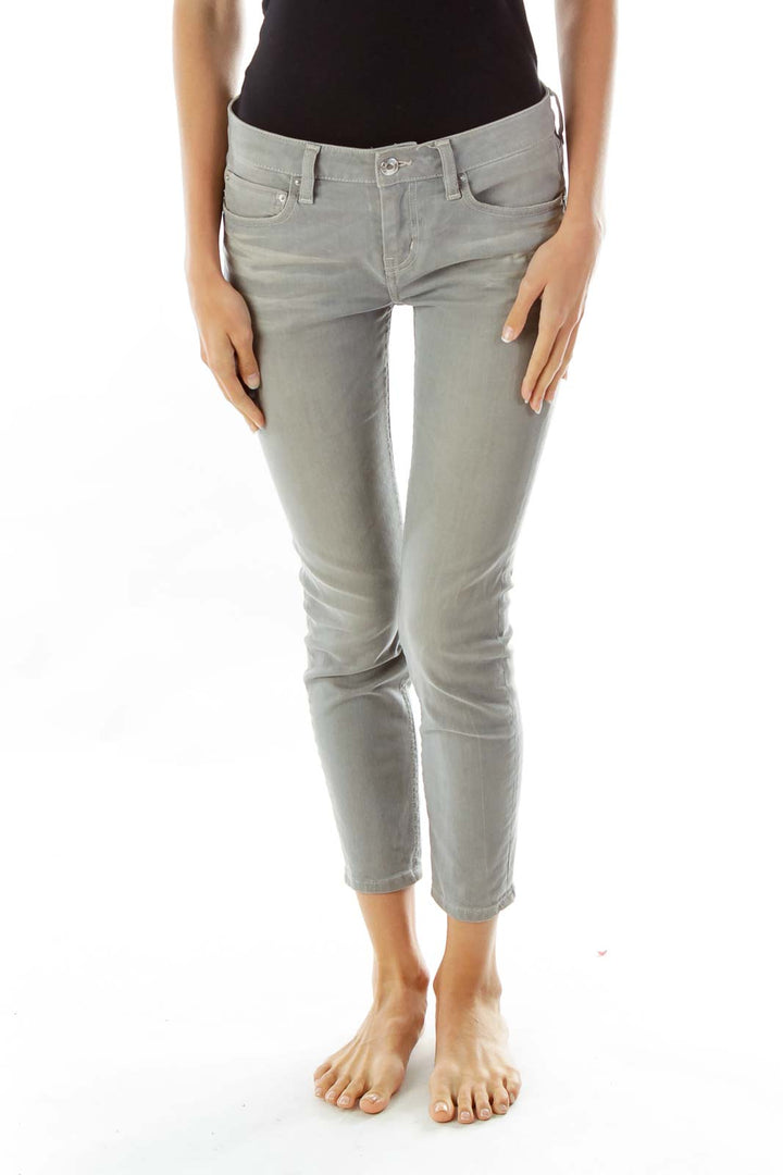 Gray Bleached Skinny Jeans