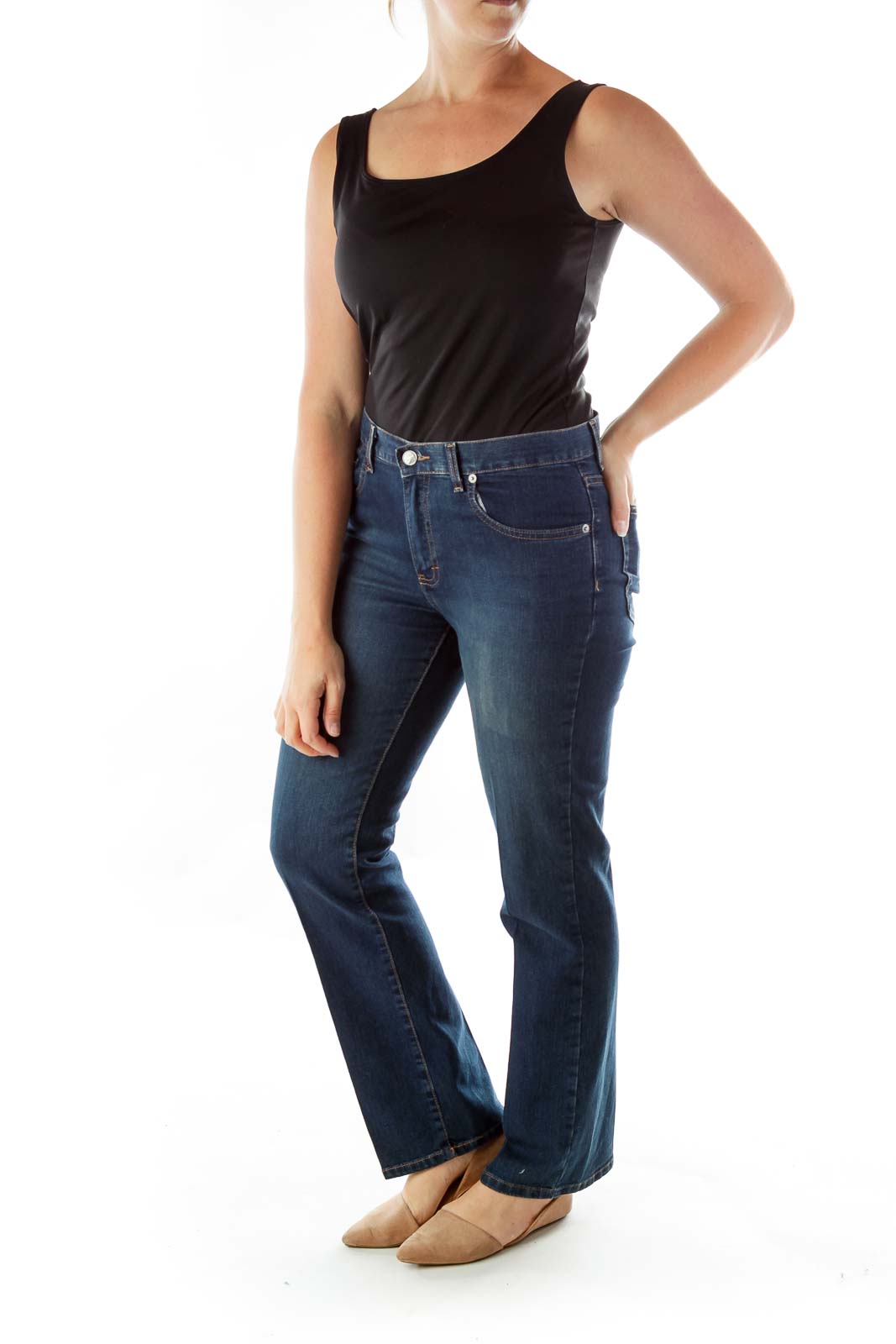 Navy Straight-Leg Jeans