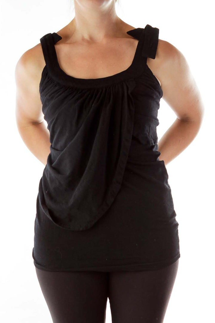 Black Crepe Tank Top