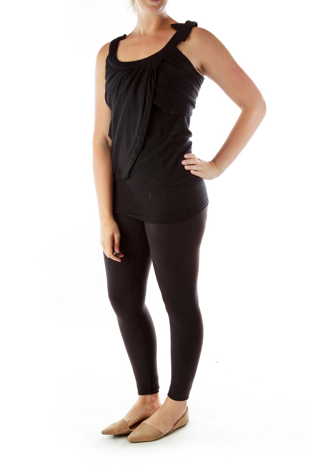 Black Crepe Tank Top