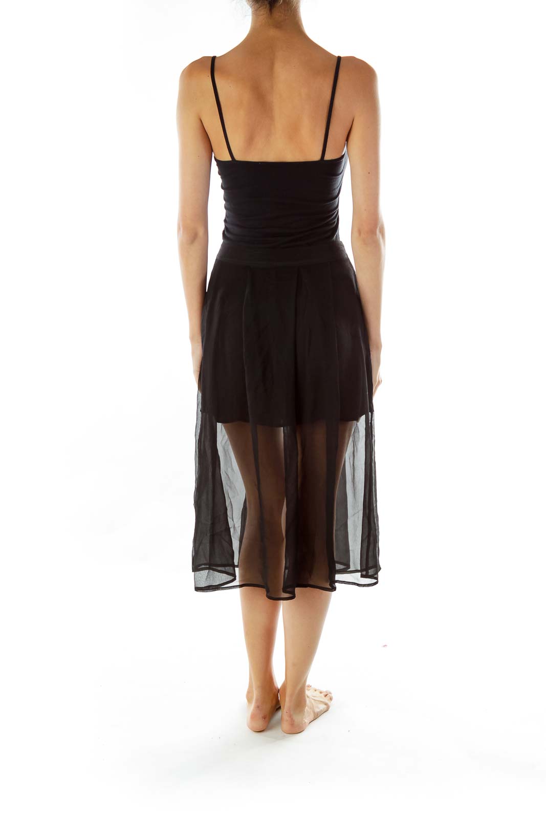 Black Sheet Midi Skirt