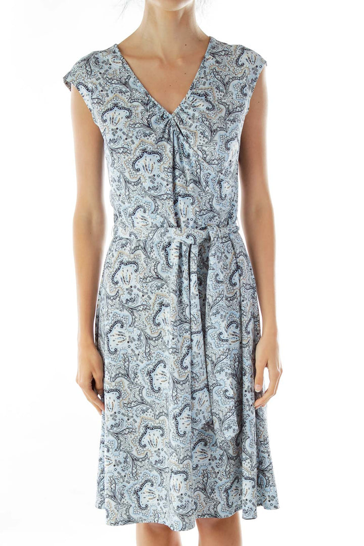 Blue Paisley Midi Dress