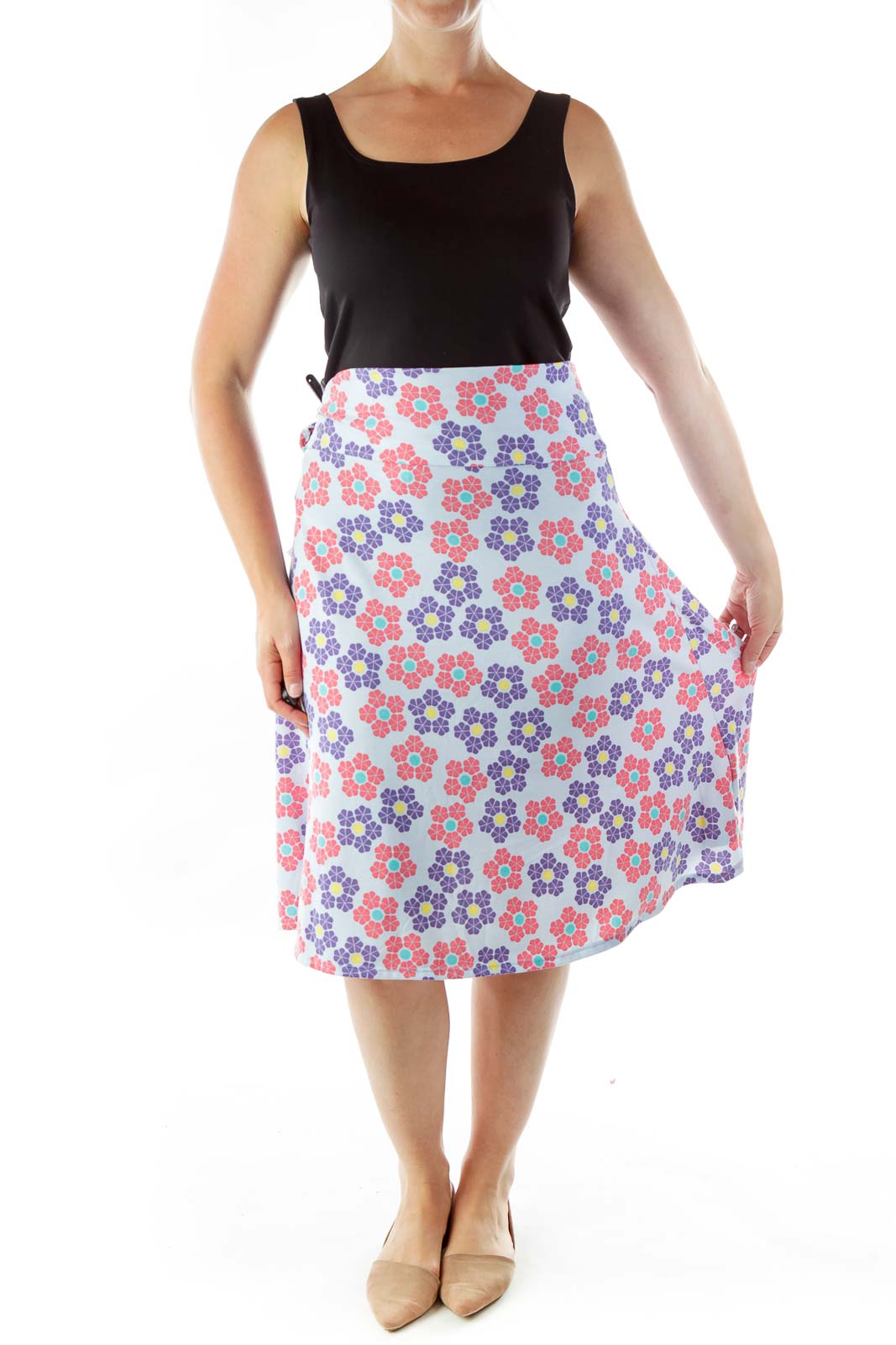 Blue Purple Flared Skirt