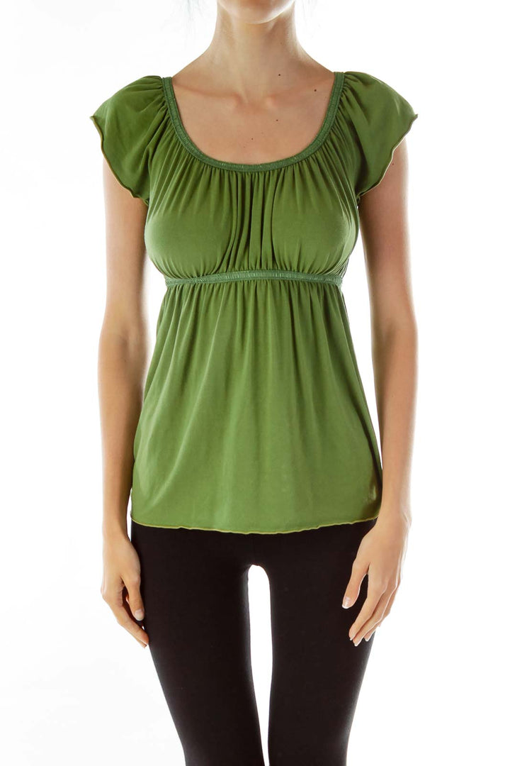 Green Round Neck Top