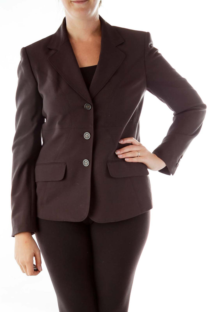 Brown Buttoned Blazer