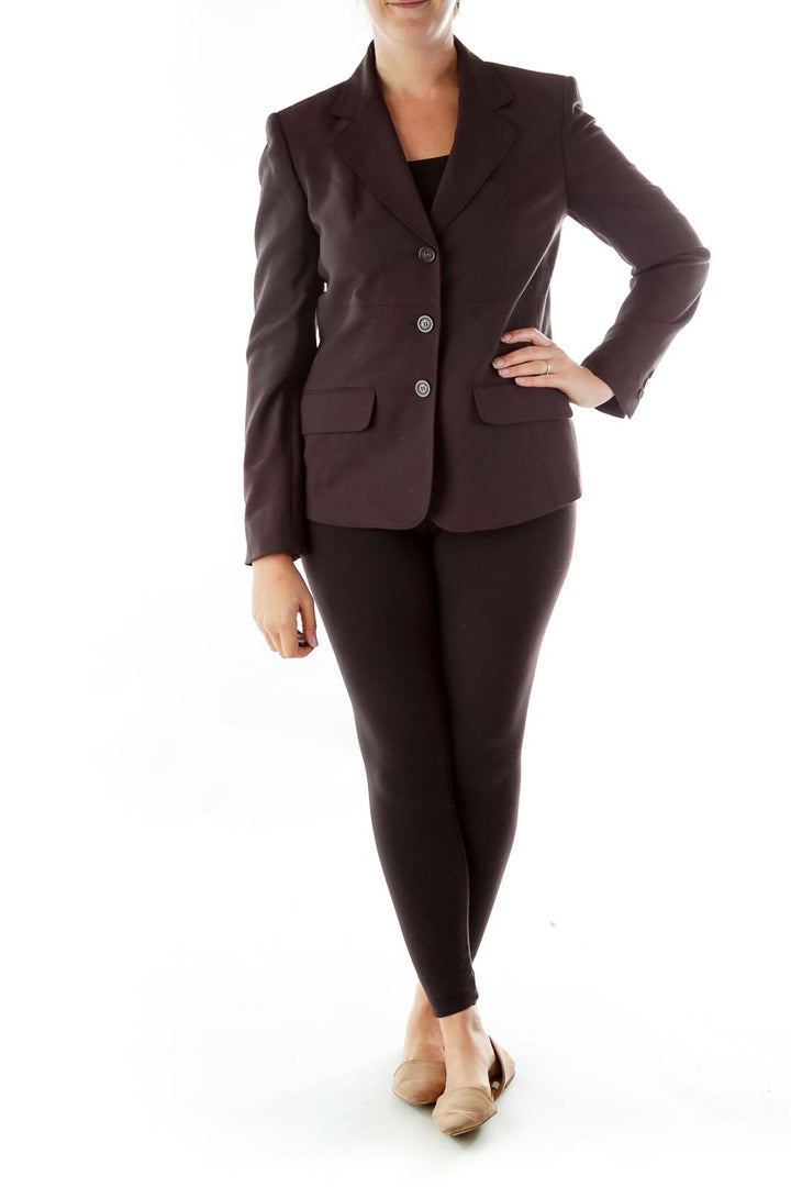 Brown Buttoned Blazer