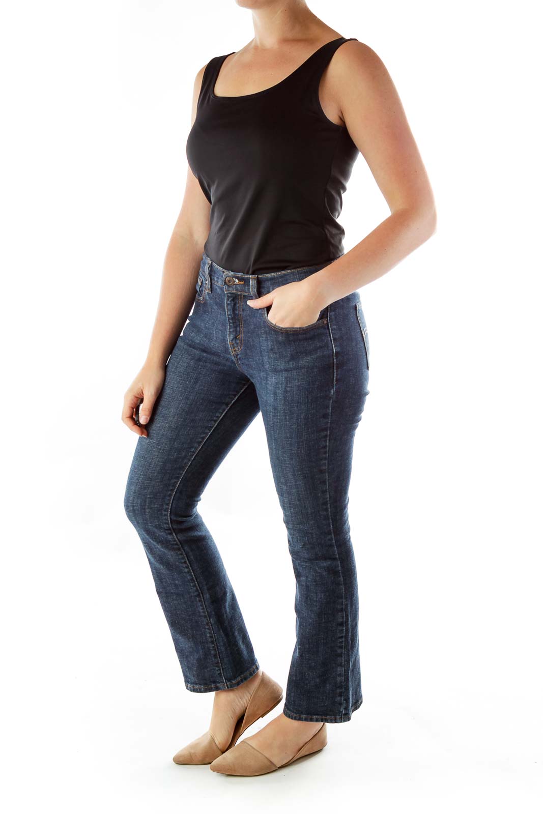 Blue Straight-Leg Jeans