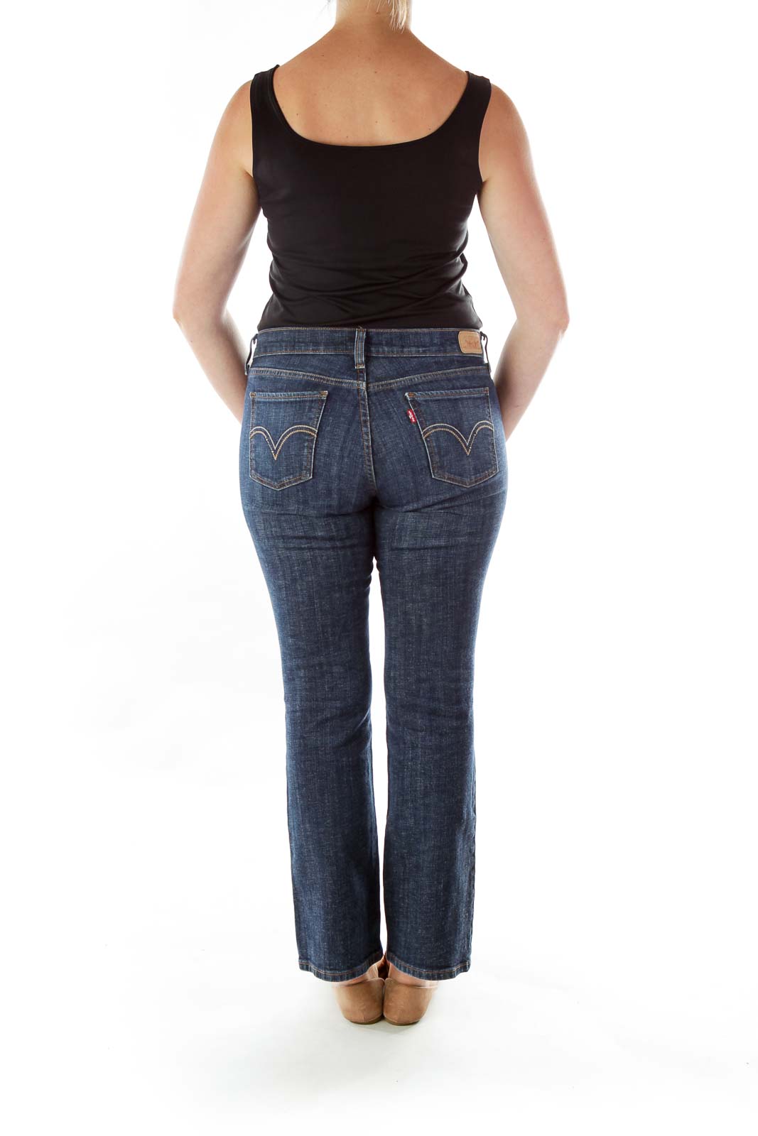 Blue Straight-Leg Jeans