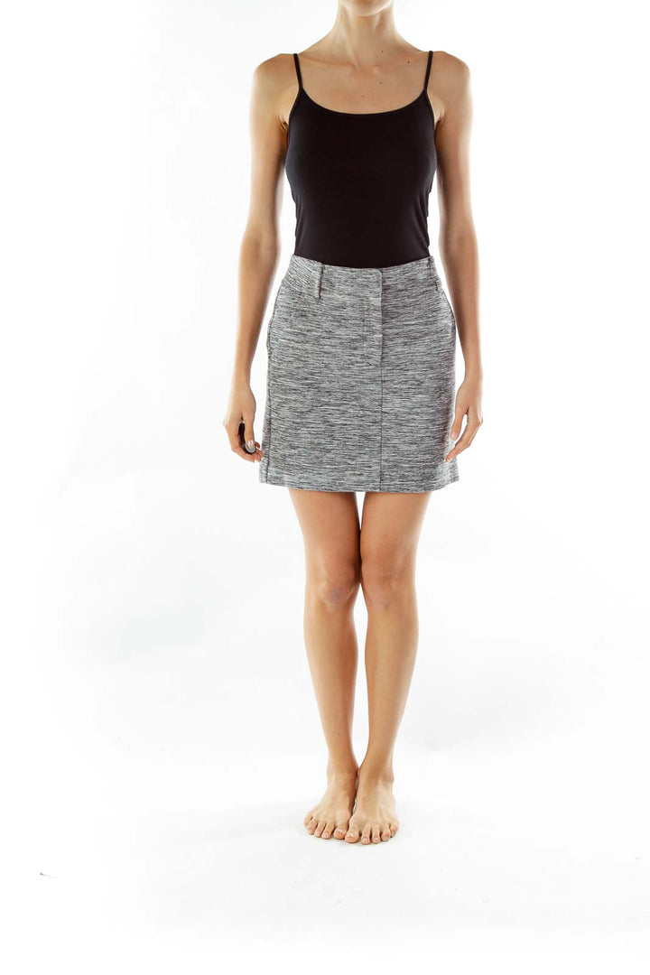 Gray Mottled Pencil Skirt