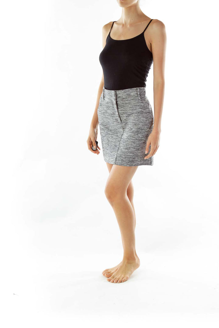 Gray Mottled Pencil Skirt