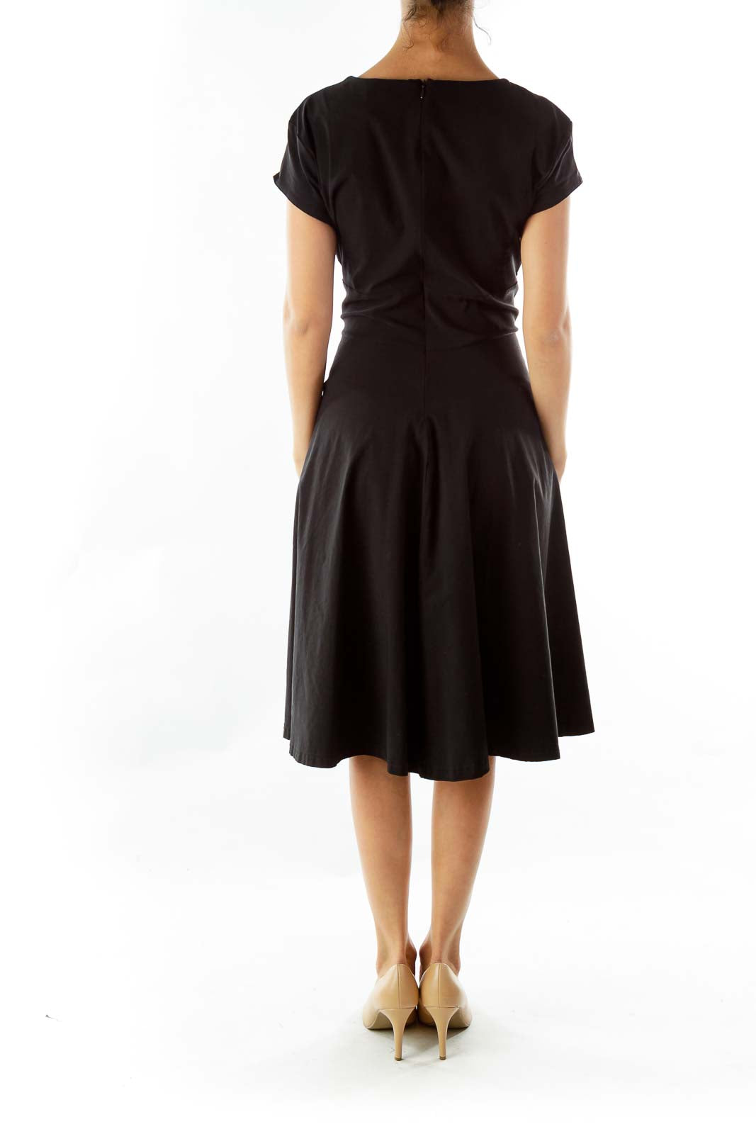 Black Sweetheart-Neckline A-Line Dress