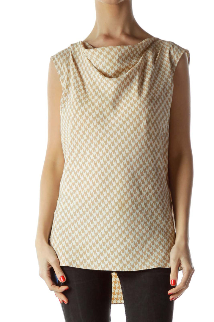 Cream Beige Houndstooth Tunic