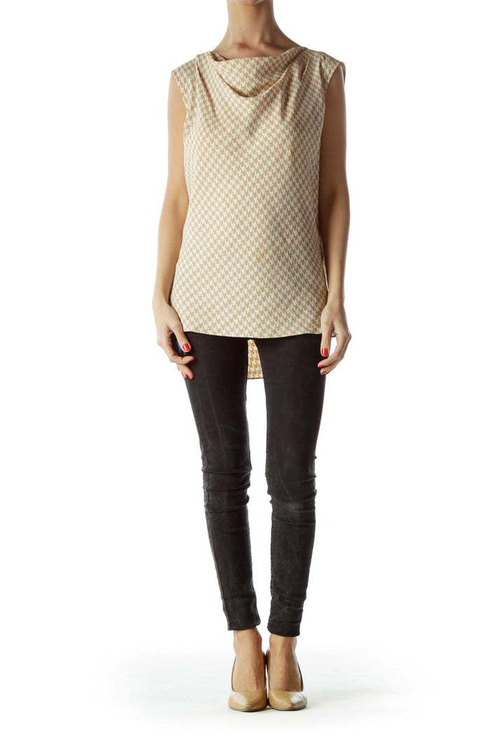 Cream Beige Houndstooth Tunic