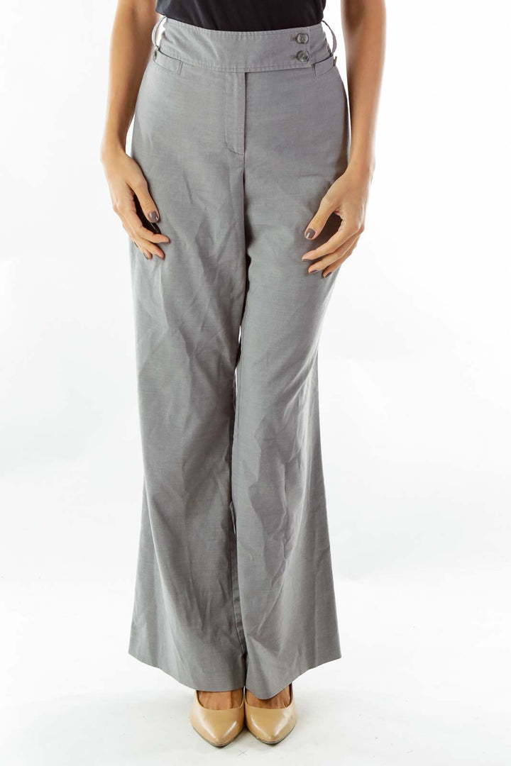 Gray Straight-Leg Pants