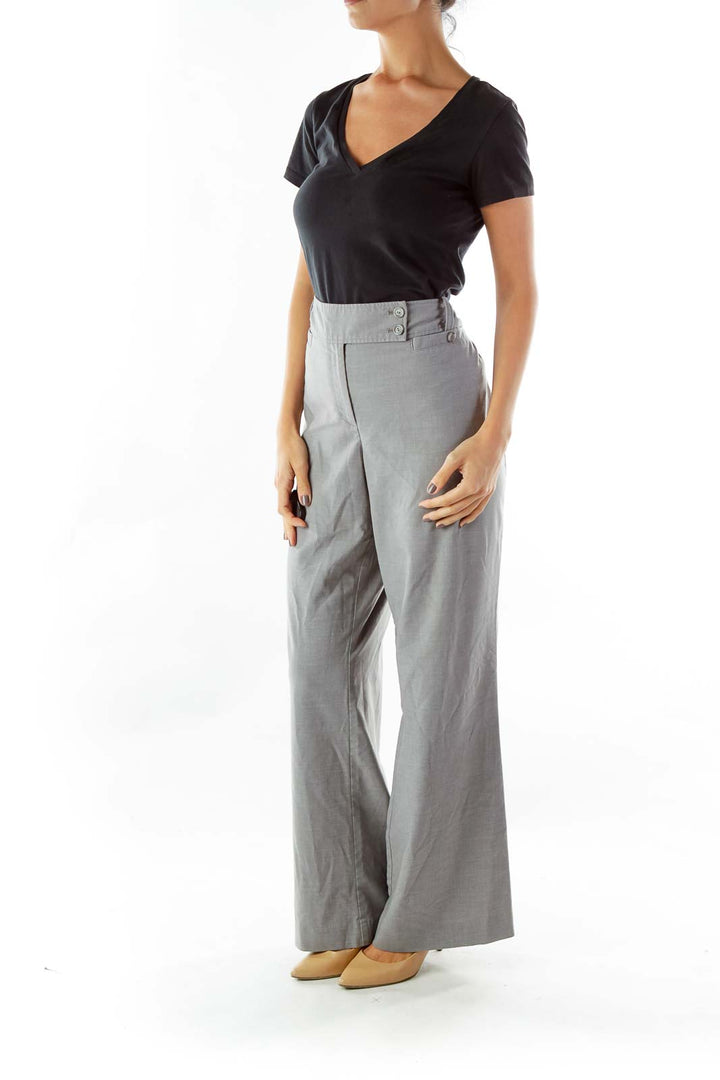 Gray Straight-Leg Pants