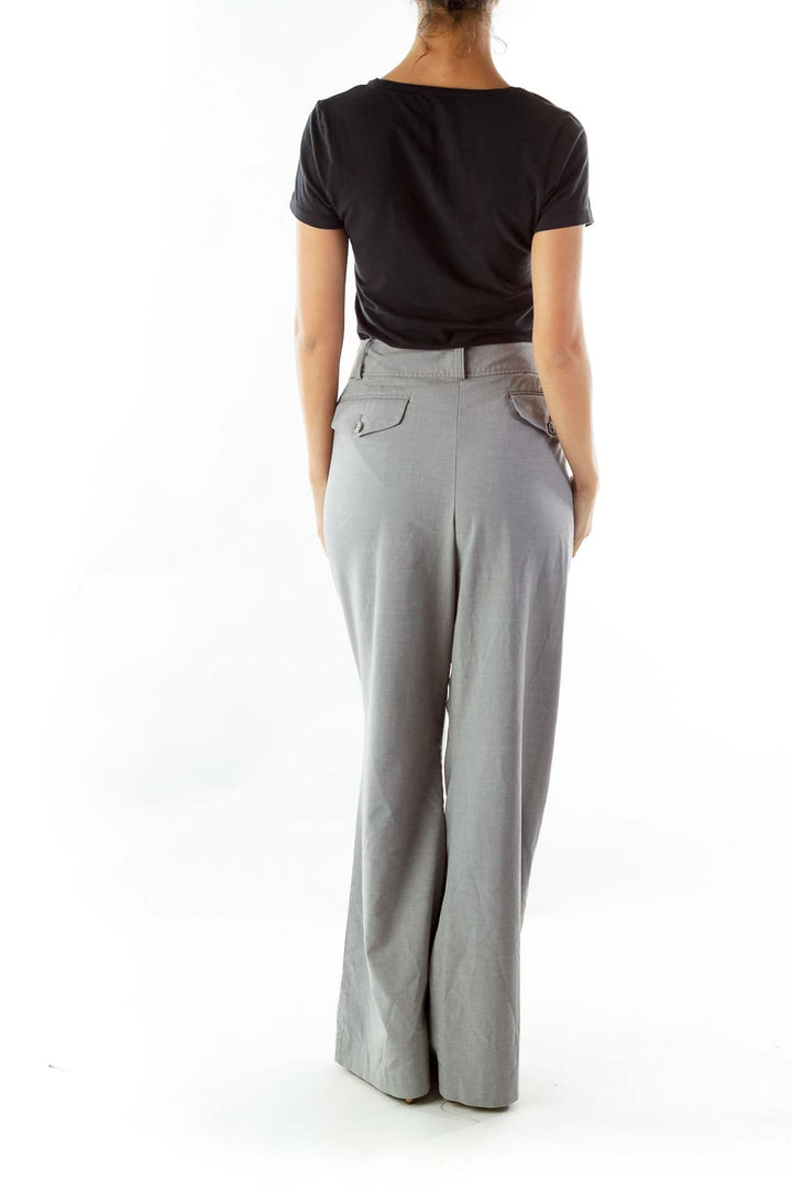 Gray Straight-Leg Pants