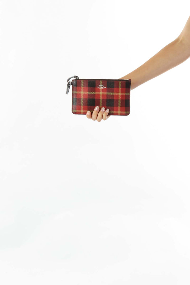 Red Plaid Wristlet