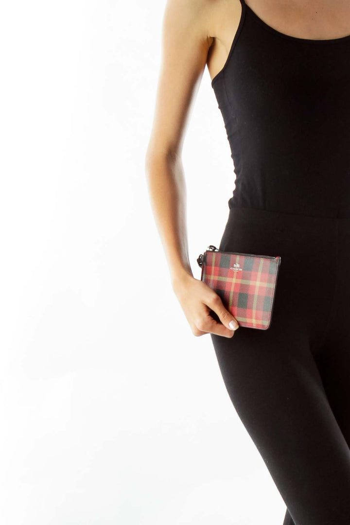 Red Plaid Wristlet