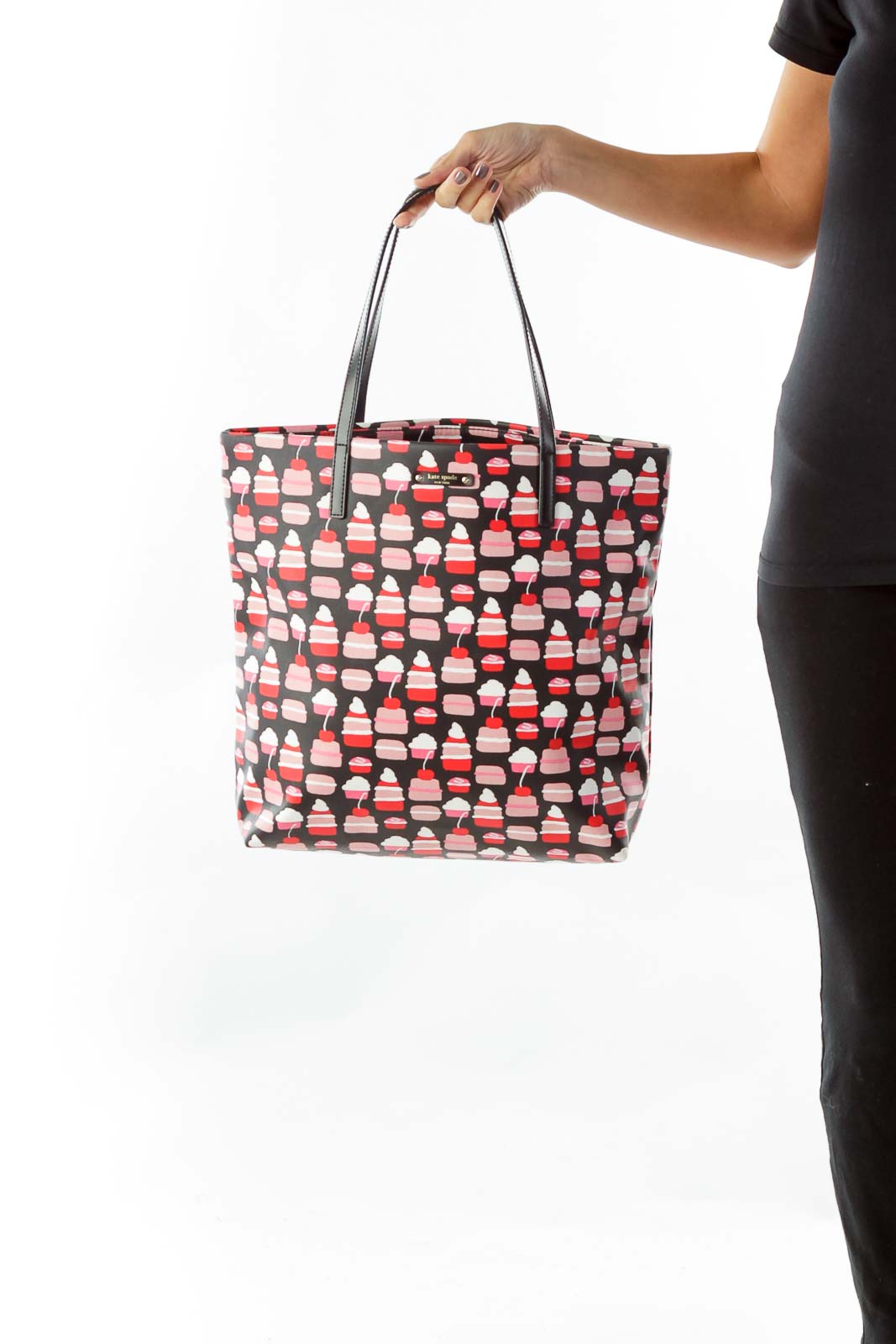 Black Pink Cupcake Print Tote