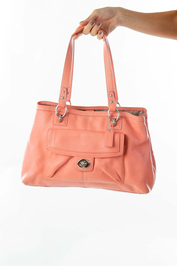 Coral Pocketed Shoulder Bag