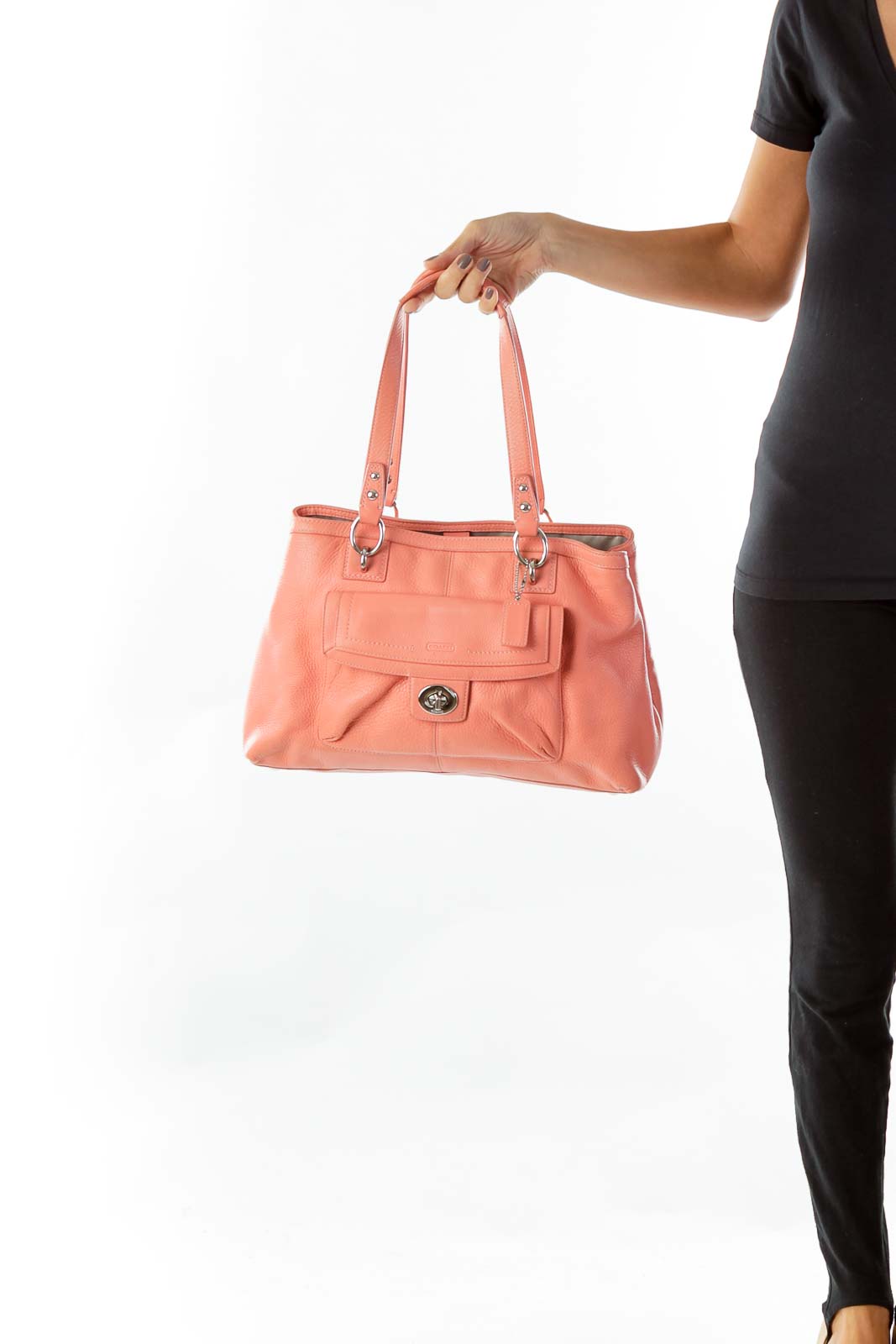 Coral Pocketed Shoulder Bag