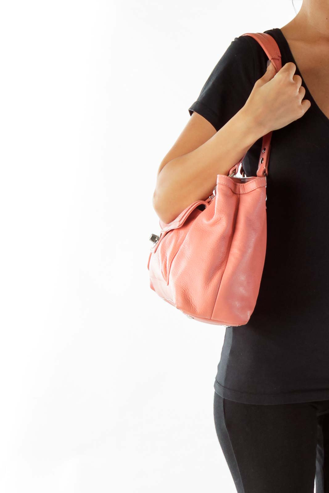 Coral Pocketed Shoulder Bag