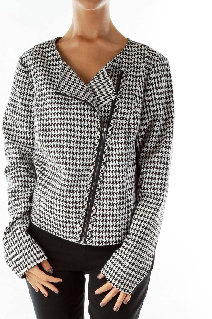 Black White Houndstooth Jacket