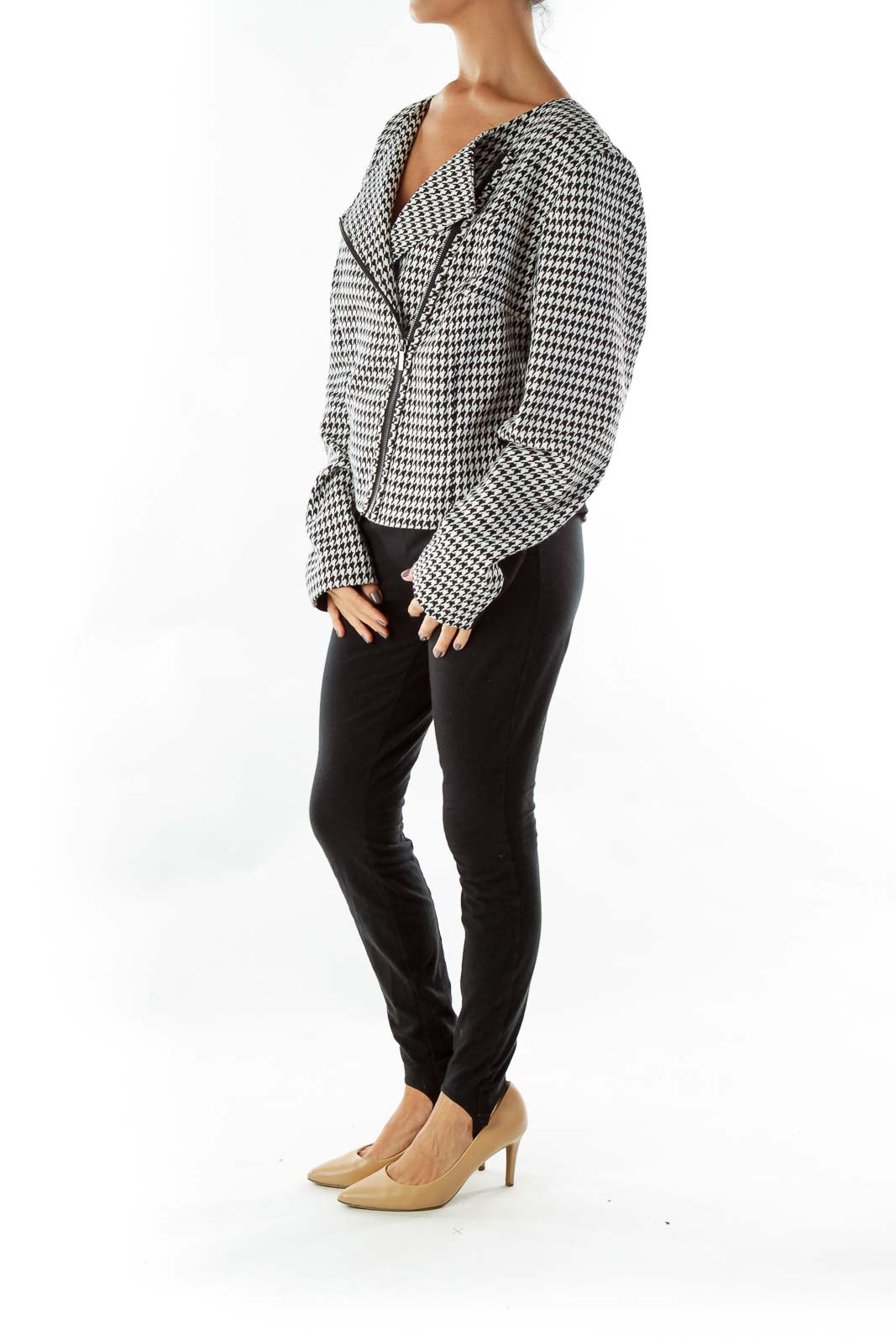 Black White Houndstooth Jacket