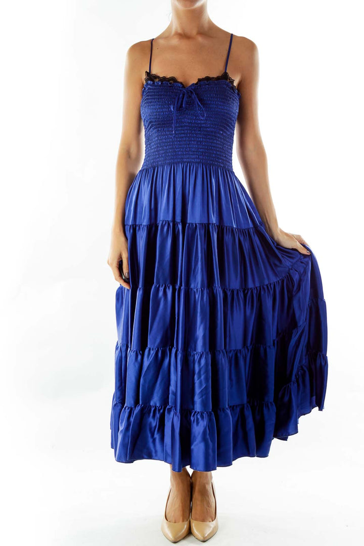 Royal Blue Silk Dress