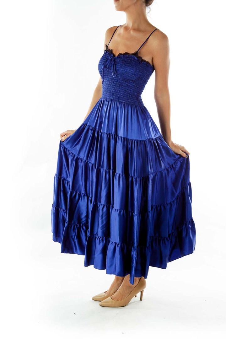 Royal Blue Silk Dress