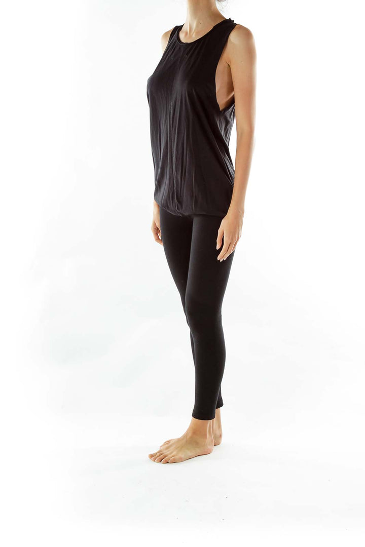 Black Round Neck Tank Top