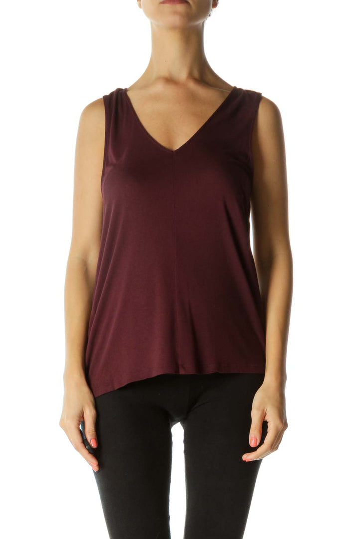 Purple V-Neck Top