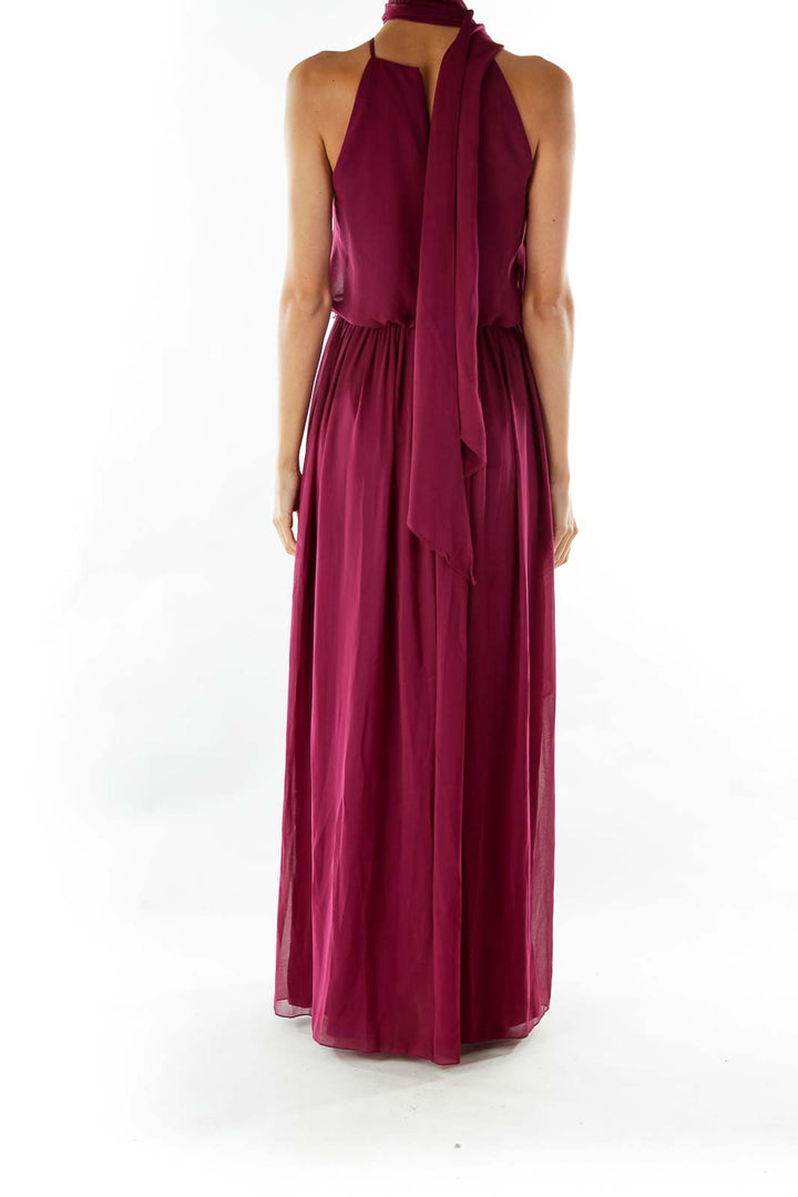 Purple Long Chiffon Dress