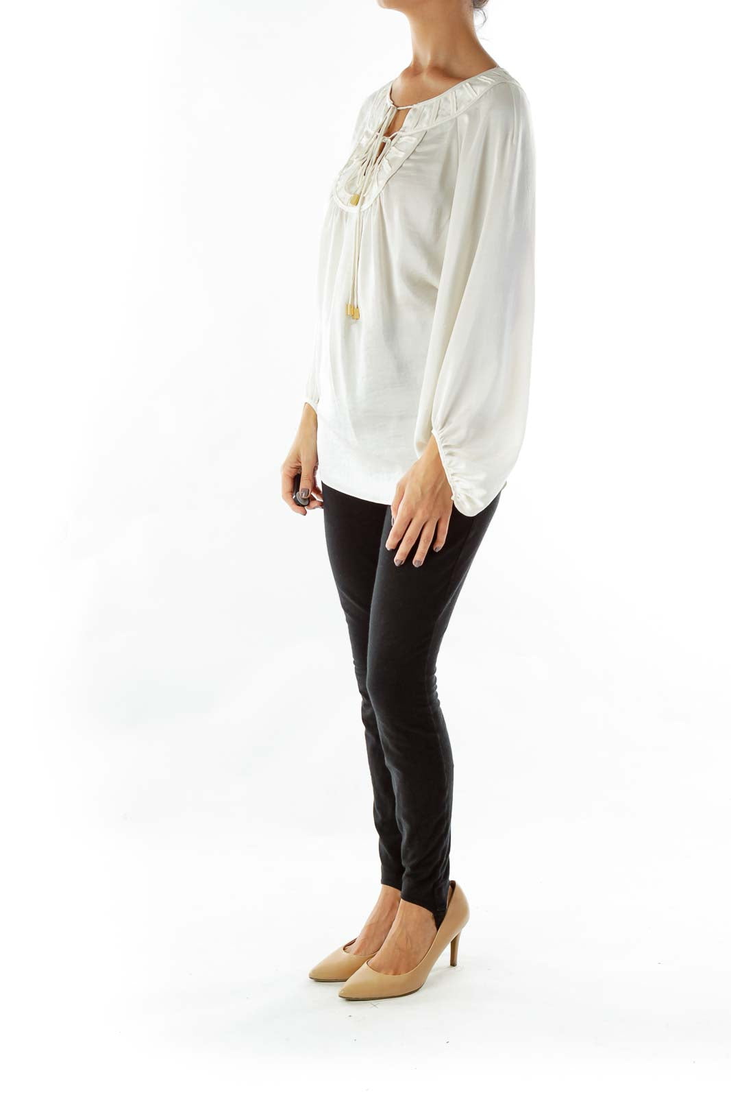 White Embossed Blouse