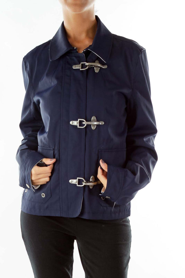 Navy Parka w/ Silver Attaches