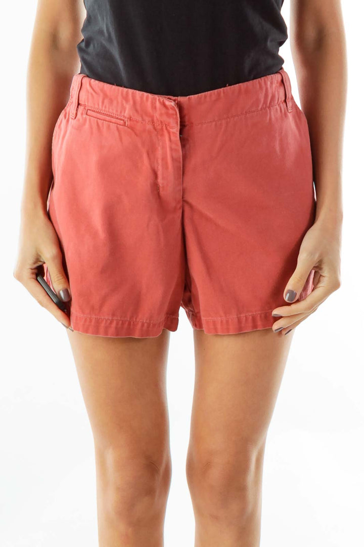 Red Pocketed Shorts