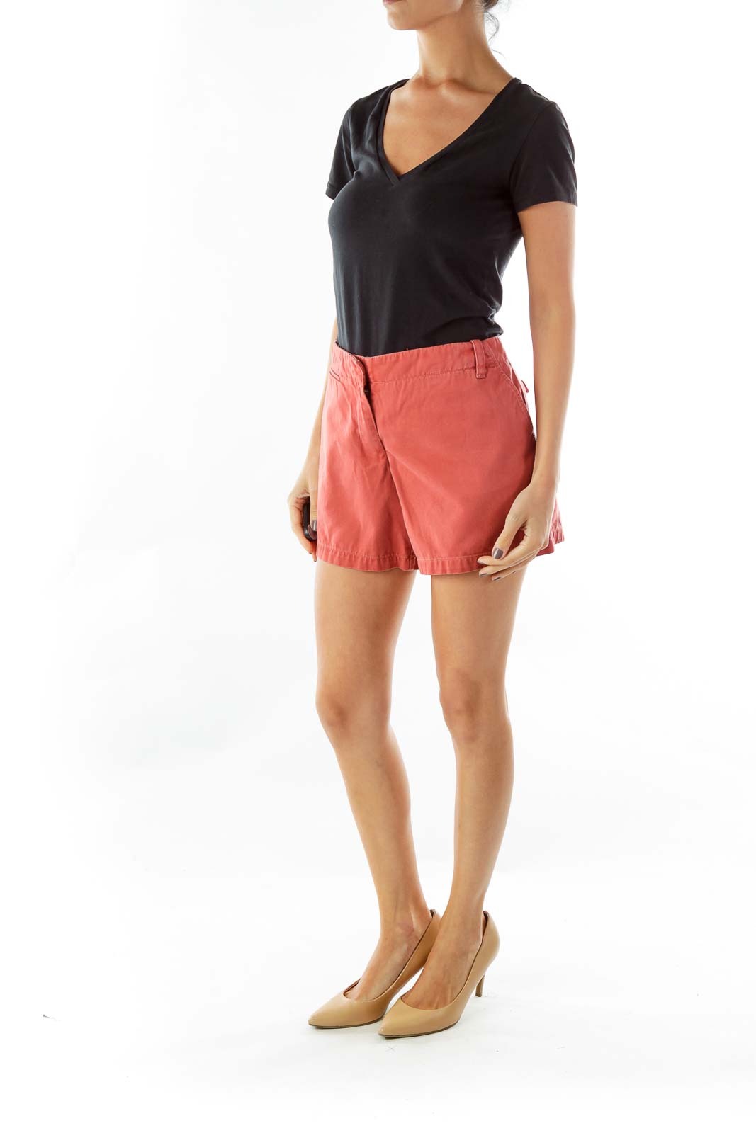 Red Pocketed Shorts