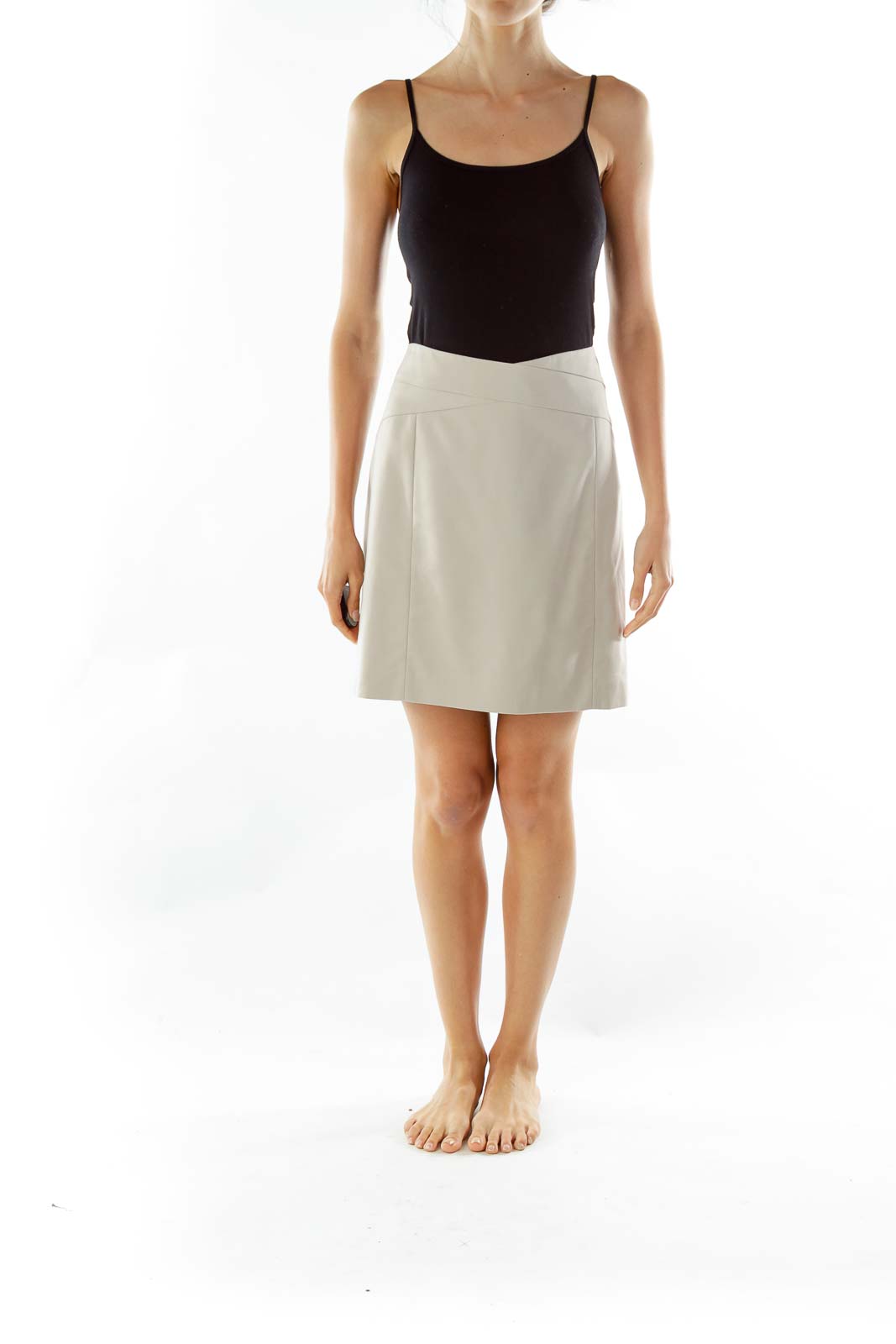 Beige Pencil Work Skirt