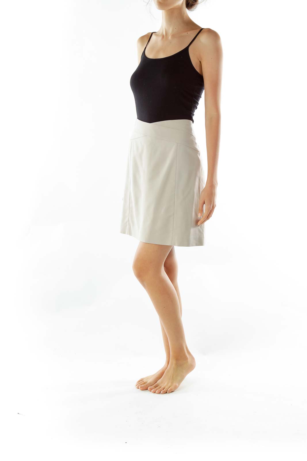 Beige Pencil Work Skirt