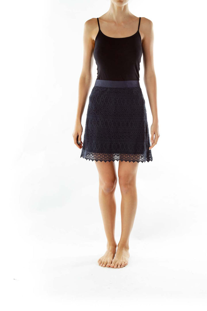 Navy Laced Skater SKirt