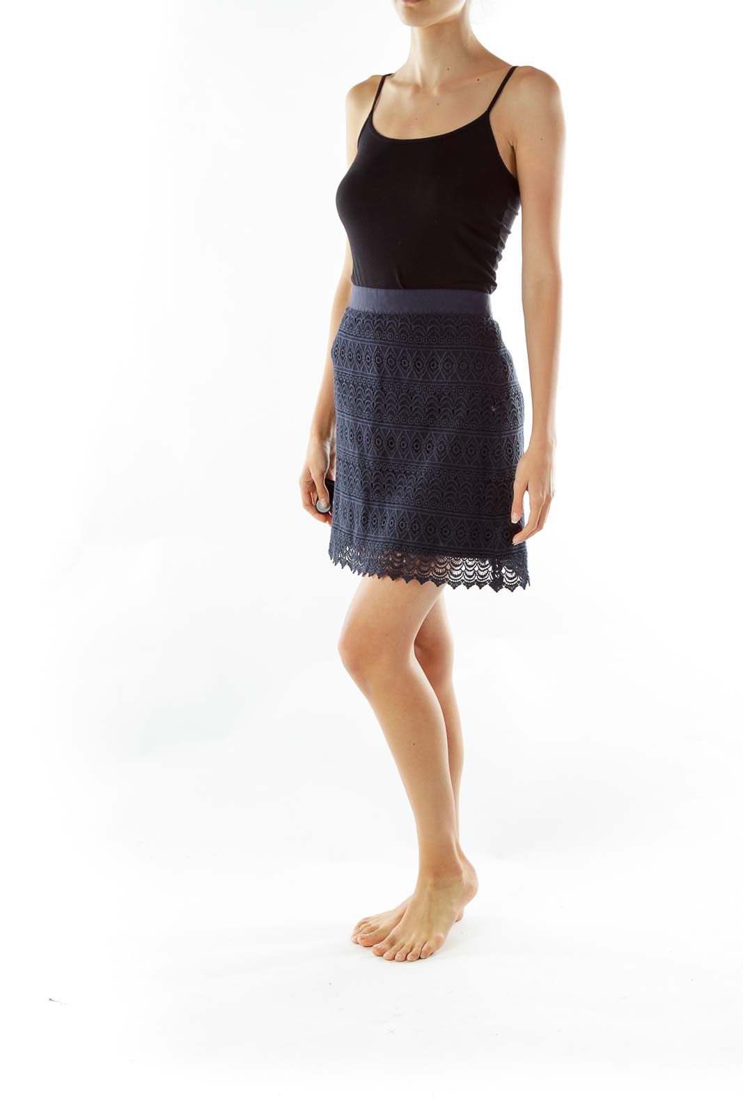 Navy Laced Skater SKirt