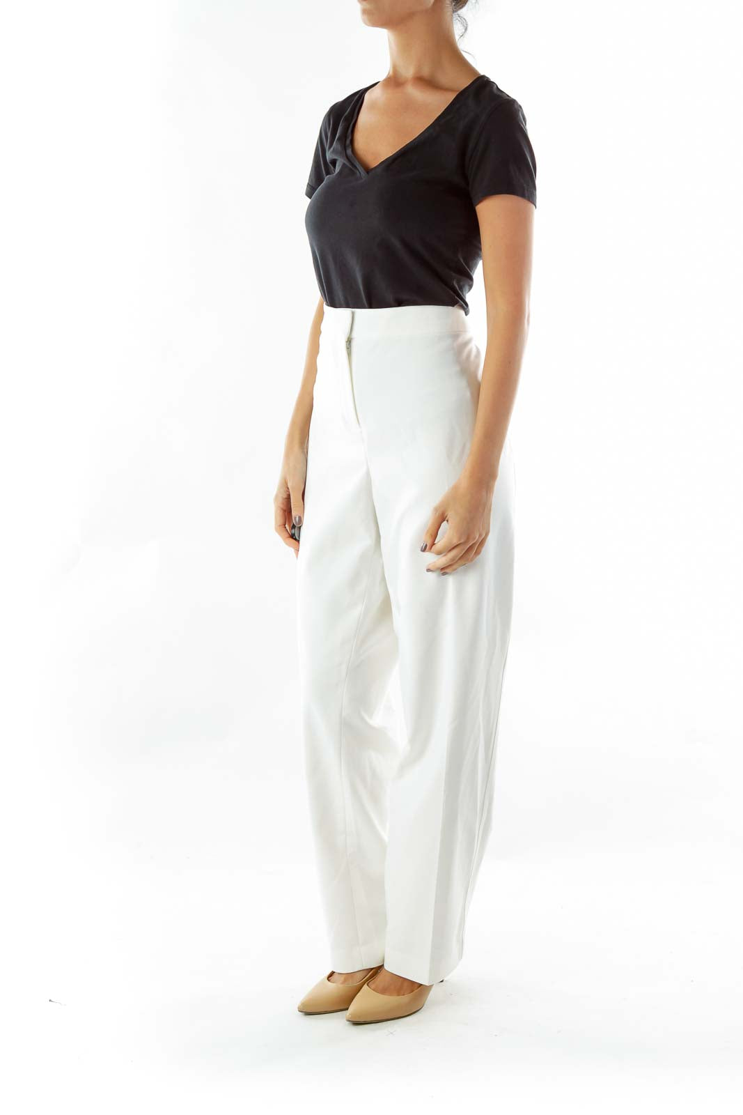 White Slim Fit Slacks