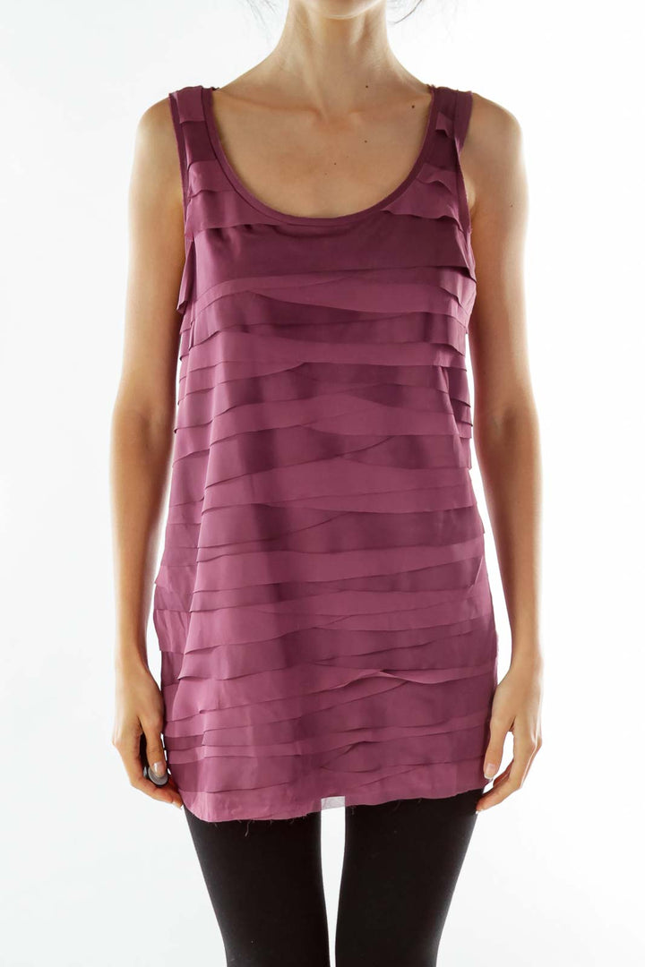 Petite Purple Trimmed Tank Top