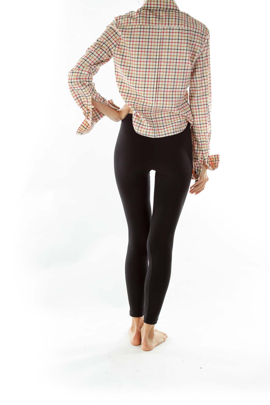 Cream Black Red Tartan Shirt