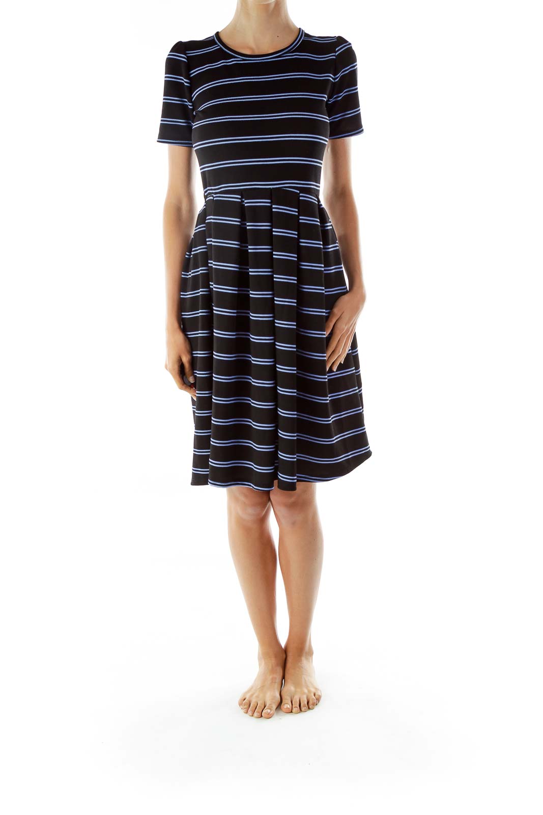 Navy Striped Day Dress