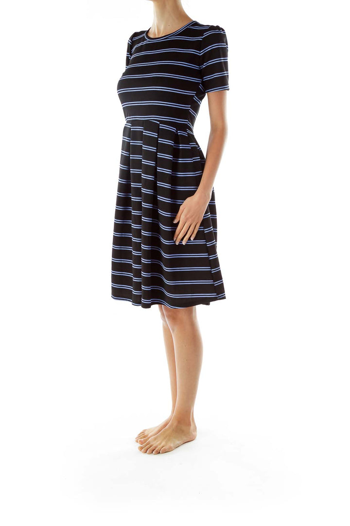 Navy Striped Day Dress